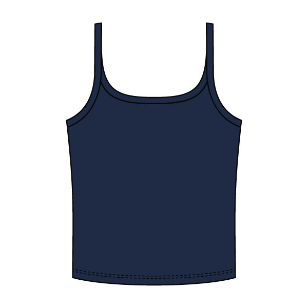 Rib Scoop Neck Tank with Spaghetti Straps