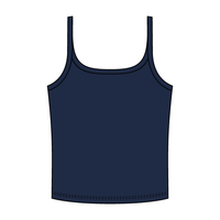 Rib Scoop Neck Tank with Spaghetti Straps
