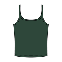 Rib Scoop Neck Tank with Spaghetti Straps