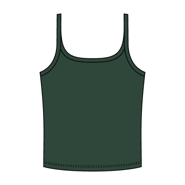 Rib Scoop Neck Tank with Spaghetti Straps