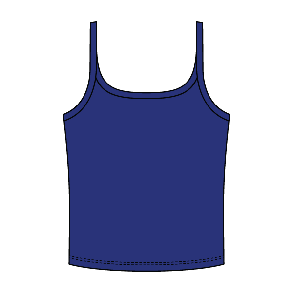 Rib Scoop Neck Tank with Spaghetti Straps