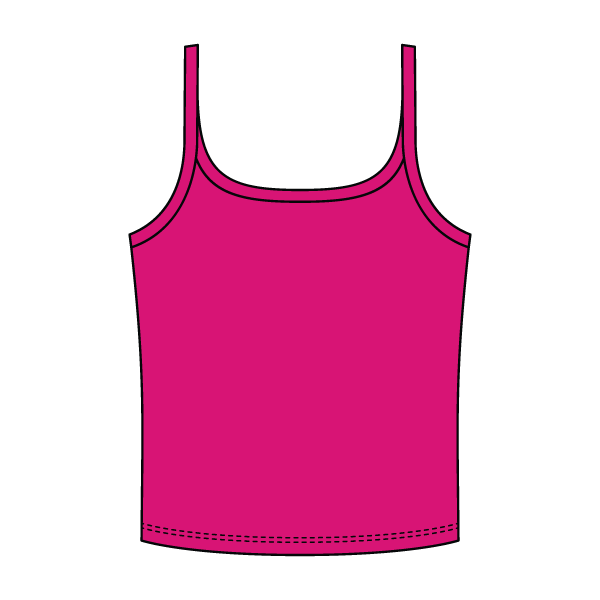 Rib Scoop Neck Tank with Spaghetti Straps