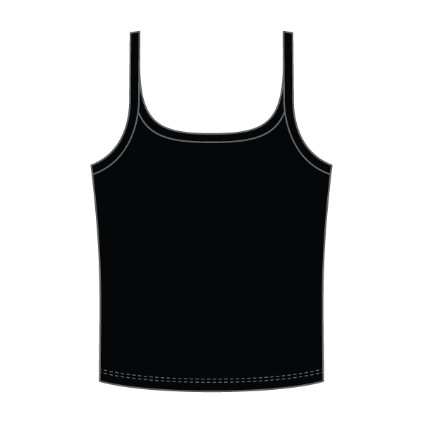 Rib Scoop Neck Tank with Spaghetti Straps