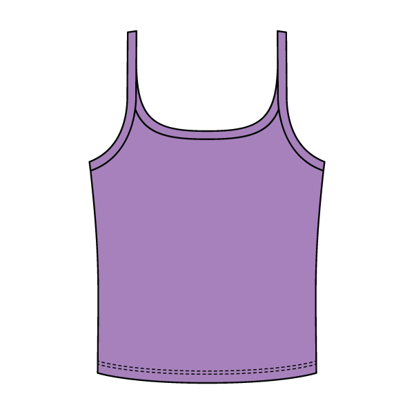 Rib Scoop Neck Tank with Spaghetti Straps