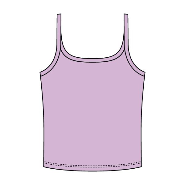 Rib Scoop Neck Tank with Spaghetti Straps