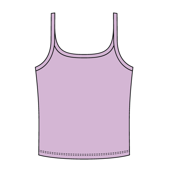 Rib Scoop Neck Tank with Spaghetti Straps
