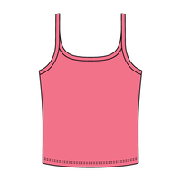 Rib Scoop Neck Tank with Spaghetti Straps