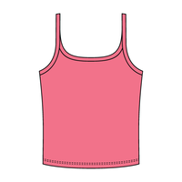 Rib Scoop Neck Tank with Spaghetti Straps