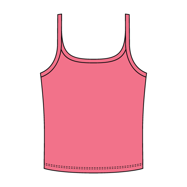 Rib Scoop Neck Tank with Spaghetti Straps