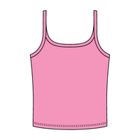 Rib Scoop Neck Tank with Spaghetti Straps