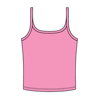 Rib Scoop Neck Tank with Spaghetti Straps