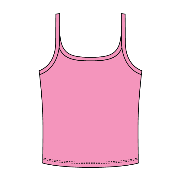 Rib Scoop Neck Tank with Spaghetti Straps