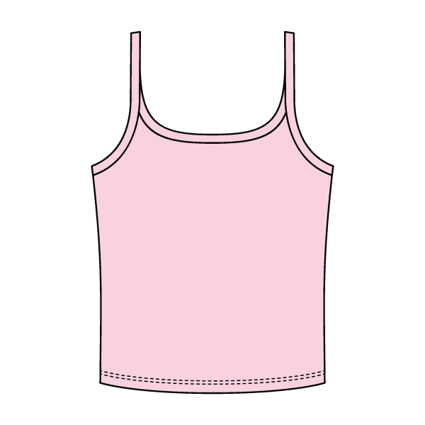 Rib Scoop Neck Tank with Spaghetti Straps