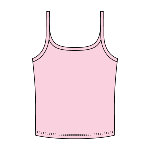 Rib Scoop Neck Tank with Spaghetti Straps