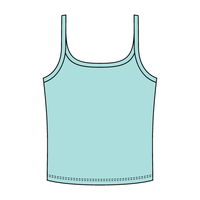 Rib Scoop Neck Tank with Spaghetti Straps