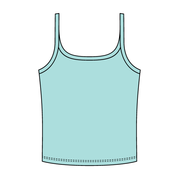 Rib Scoop Neck Tank with Spaghetti Straps