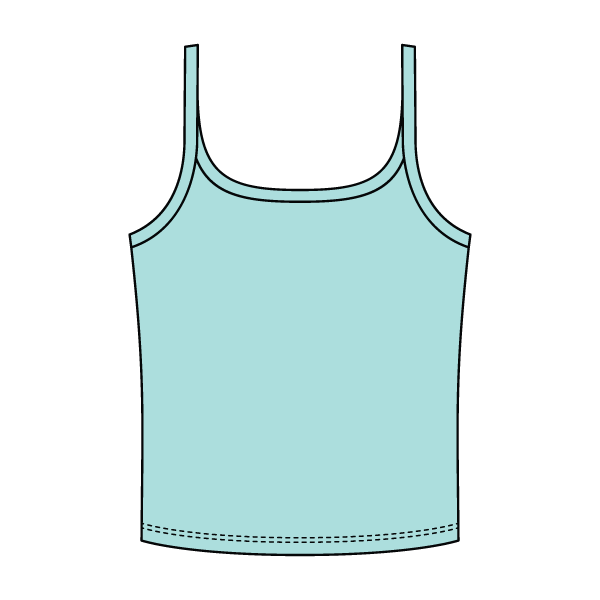 Rib Scoop Neck Tank with Spaghetti Straps