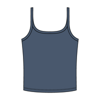 Rib Scoop Neck Tank with Spaghetti Straps