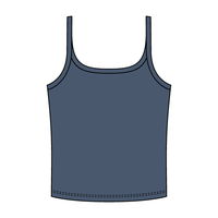 Rib Scoop Neck Tank with Spaghetti Straps