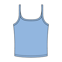 Rib Scoop Neck Tank with Spaghetti Straps