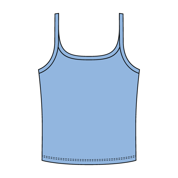 Rib Scoop Neck Tank with Spaghetti Straps
