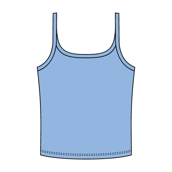 Rib Scoop Neck Tank with Spaghetti Straps
