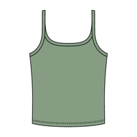 Rib Scoop Neck Tank with Spaghetti Straps
