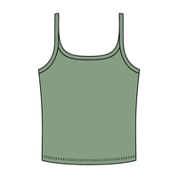 Rib Scoop Neck Tank with Spaghetti Straps