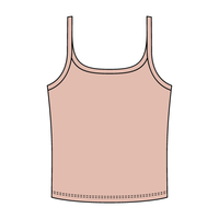 Rib Scoop Neck Tank with Spaghetti Straps