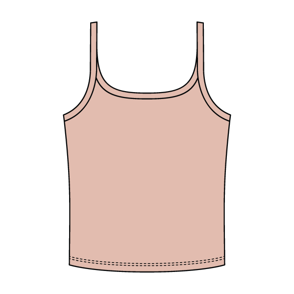Rib Scoop Neck Tank with Spaghetti Straps