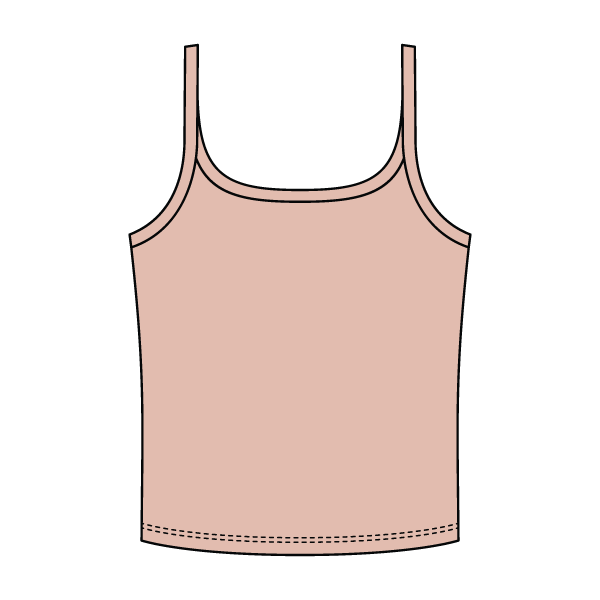 Rib Scoop Neck Tank with Spaghetti Straps
