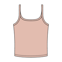Rib Scoop Neck Tank with Spaghetti Straps