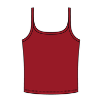 Rib Scoop Neck Tank with Spaghetti Straps