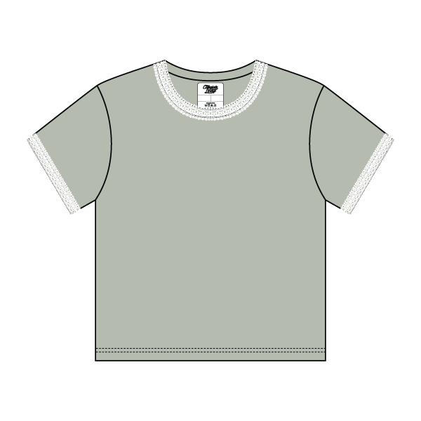 Lace Trim Baby Tee - The Collegiate Lineup
