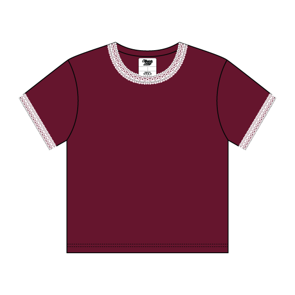 Lace Trim Baby Tee - The Collegiate Lineup