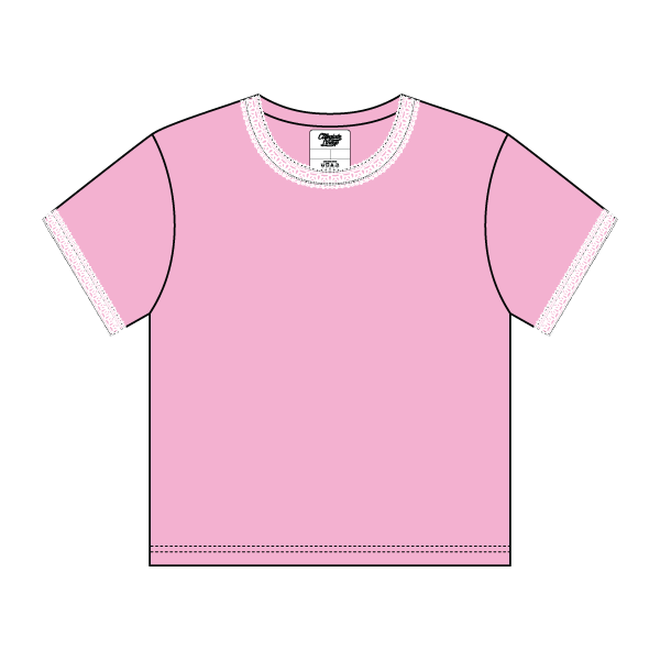 Lace Trim Baby Tee - The Collegiate Lineup