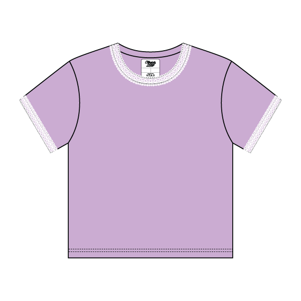 Lace Trim Baby Tee - The Collegiate Lineup