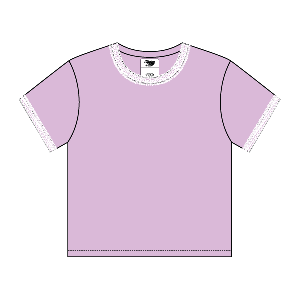Lace Trim Baby Tee - The Collegiate Lineup