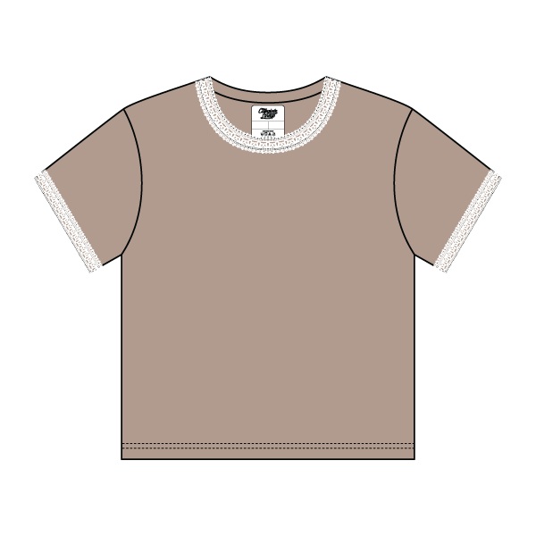 Lace Trim Baby Tee - The Collegiate Lineup