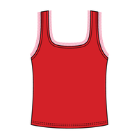 Square Neck Ribbed Tank with Lace Trim and Bow