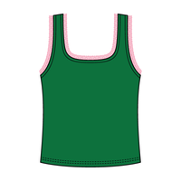Square Neck Ribbed Tank with Lace Trim and Bow