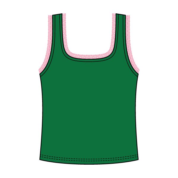 Square Neck Ribbed Tank with Lace Trim and Bow