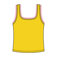 Square Neck Ribbed Tank with Lace Trim and Bow