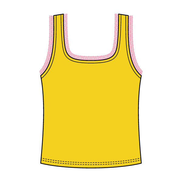 Square Neck Ribbed Tank with Lace Trim and Bow