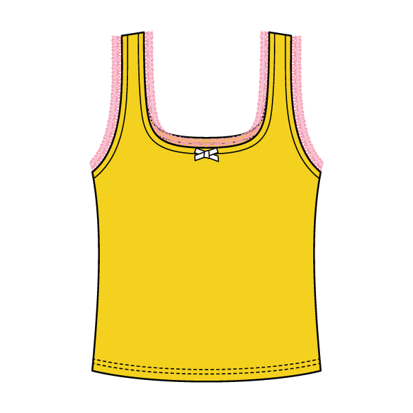 Square Neck Ribbed Tank with Lace Trim and Bow