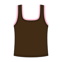 Square Neck Ribbed Tank with Lace Trim and Bow