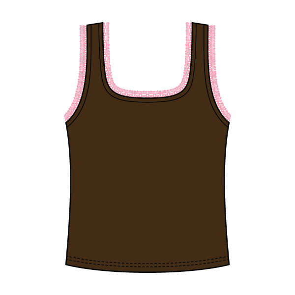 Square Neck Ribbed Tank with Lace Trim and Bow