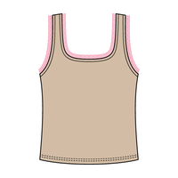 Square Neck Ribbed Tank with Lace Trim and Bow