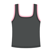 Square Neck Ribbed Tank with Lace Trim and Bow