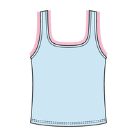 Square Neck Ribbed Tank with Lace Trim and Bow